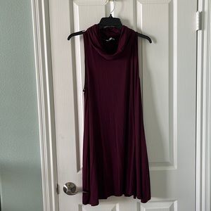 Burgundy cowl neck dress size L